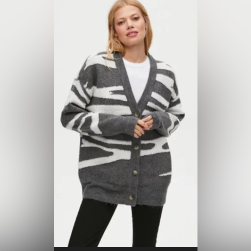 Michael Stars charcoal combo Nell cardigan. NWT